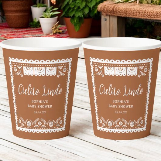 Cielito Lindo Talavera Mexicaanse Baby Shower Papieren Bekers