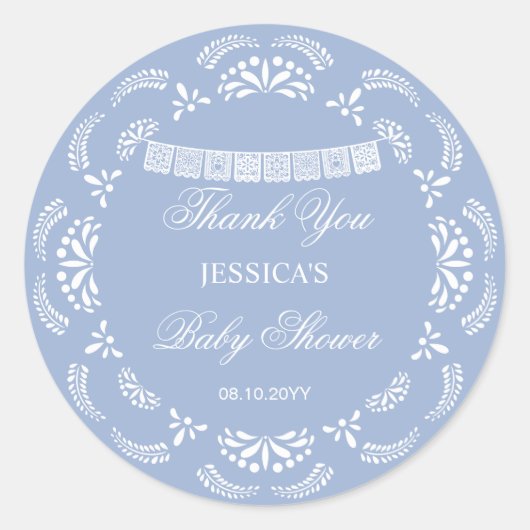 Cielito Lindo Talavera Mexican Boy Baby Shower Ronde Sticker (Voorkant)