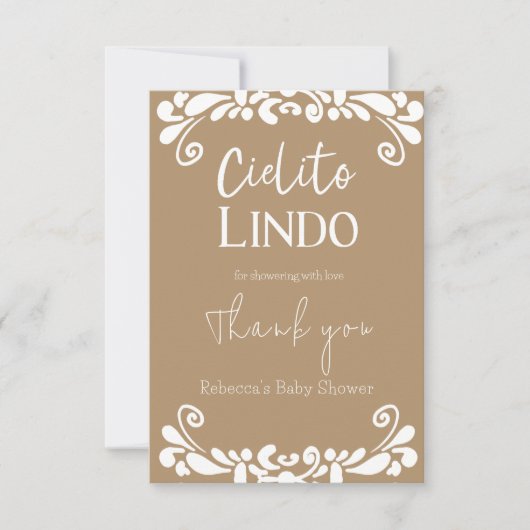 Cielito Lindo Talavera Mexican Fiesta Baby shower Bedankkaart (Voorkant)