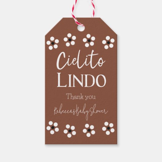 Cielito Lindo Talavera Mexican Fiesta Baby shower Cadeaulabel (Voorkant)