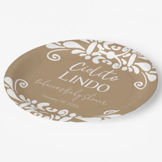Cielito Lindo Talavera Mexican Fiesta Baby shower Papieren Bordje (Gekanteld)