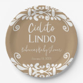 Cielito Lindo Talavera Mexican Fiesta Baby shower Papieren Bordje (Voorkant)