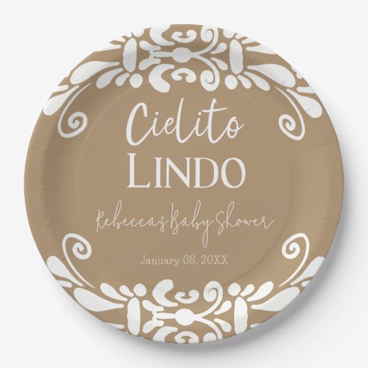 Cielito Lindo Talavera Mexican Fiesta Baby shower Papieren Bordje (Voorkant)