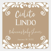 Cielito Lindo Talavera Mexican Fiesta Baby shower Vierkante Sticker (Voorkant)