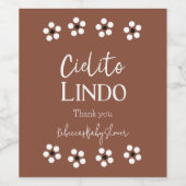 Cielito Lindo Talavera Mexican Fiesta Baby shower Wijn Etiket (Enkel label)