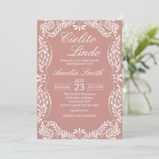 Cielito Lindo Talavera Mexican Pink Baby Shower Kaart