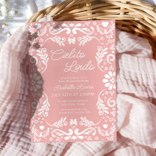 Cielito Lindo Talavera Mexican Pink Baby shower Kaart