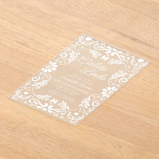 Cielito Lindo Talavera Schattige Baby shower Acryl Uitnodigingen (Laagn)