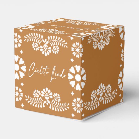 Cielito lindo terracotta baby shower gunsten bedankdoosjes (Achterkant)