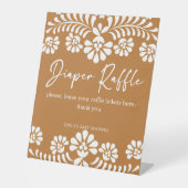 Cielito lindo terracotta baby shower luierverlotin reclamebord met voetstuk (Voorkant)