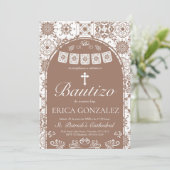 Cielito Lindo Terracotta Bautizo Talavera Kaart (Staand voorkant)