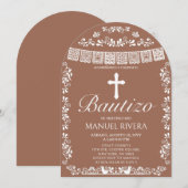 Cielito Lindo Terracotta Boy Bautizo Arch Kaart (Voorkant / Achterkant)