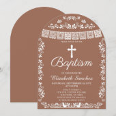 Cielito Lindo Terracotta Meisje Doop Kaart (Voorkant / Achterkant)