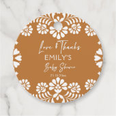 Cielito lindo terracotta Mexicaans baby shower Bedankjes Labels (Voorkant)