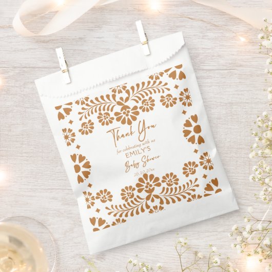 Cielito lindo terracotta Mexicaans baby shower Bedankzakje (Geknipt)