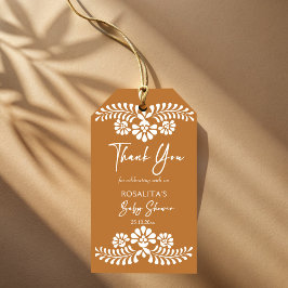 Cielito lindo terracotta Mexicaans baby shower Cadeaulabel