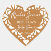 Cielito lindo terracotta Mexicaans baby shower Hart Sticker (Voorkant)