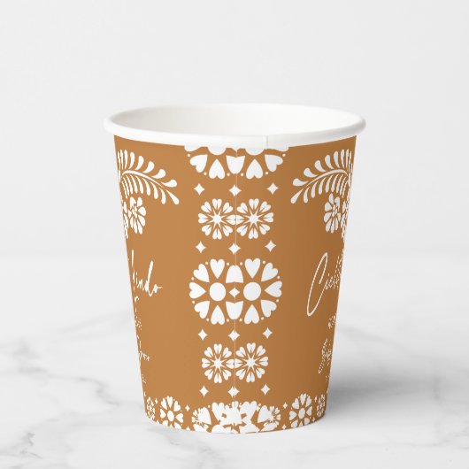 Cielito lindo terracotta Mexicaans baby shower Papieren Bekers (Rechts)