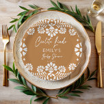 Cielito lindo terracotta Mexicaans baby shower Papieren Bordje<br><div class="desc">Cielito lindo terracotta Mexicaans baby shower monogrammed papieren borden sjabloon,  wit en bruin genderneutraal baby shower gepersonaliseerde papieren borden,  talavera baby shower monogrammed papieren borden,  Mexicaans baby shower gepersonaliseerde tafeldecoratie genderneutraal baby shower papier borden papel picado borden fiesta bebe Mexicaanse fiesta tafelgerei gepersonaliseerde tafeldecoratie</div>