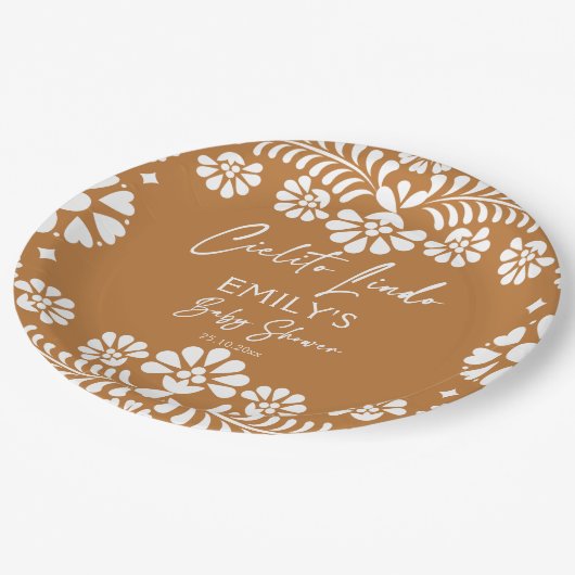 Cielito lindo terracotta Mexicaans baby shower Papieren Bordje (Gekanteld)