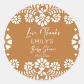 Cielito lindo terracotta Mexicaans baby shower Ronde Sticker (Voorkant)