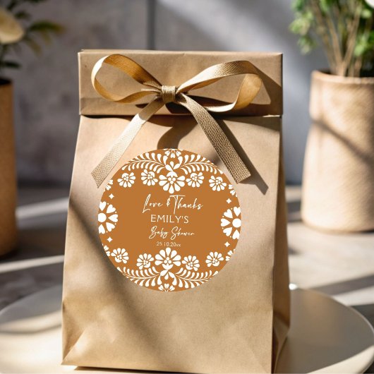 Cielito lindo terracotta Mexicaans baby shower Ronde Sticker