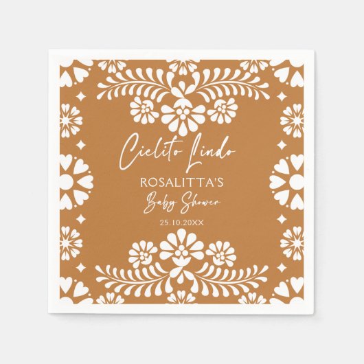 Cielito lindo terracotta Mexicaans baby shower Servet (Voorkant)
