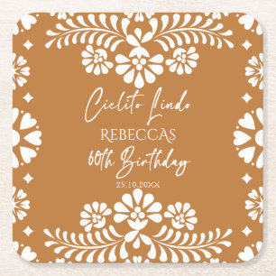 Cielito lindo terracotta Mexicaanse 60ste verjaard Kartonnen Onderzetters