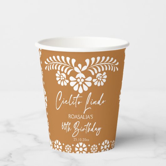 Cielito lindo terracotta Mexicaanse 60ste verjaard Papieren Bekers (Voorkant)