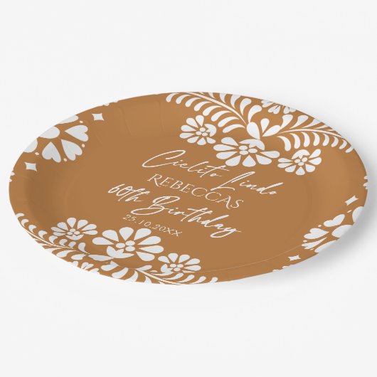 Cielito lindo terracotta Mexicaanse 60ste verjaard Papieren Bordje (Gekanteld)