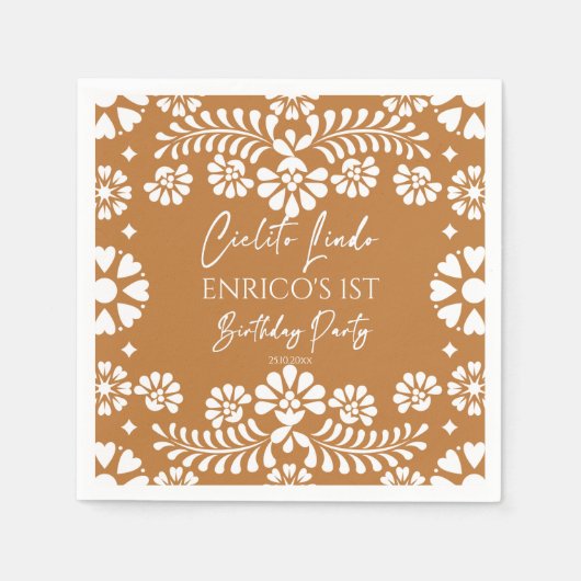 Cielito lindo terracotta Mexicaanse verjaardag gew Servet (Voorkant)