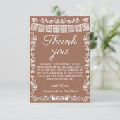 Cielito Lindo Terracotta Papel Picado Baby Shower Bedankkaart (Staand voorkant)