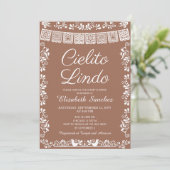 Cielito Lindo Terracotta Papel Picado Baby Shower Kaart (Staand voorkant)
