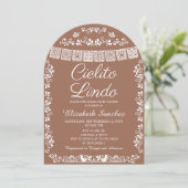 Cielito Lindo Terracotta Papel Picado Baby Shower Kaart (Staand voorkant)