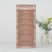 Cielito Lindo Terracotta Papel Picado Baby Shower Menu (Staand voorkant)
