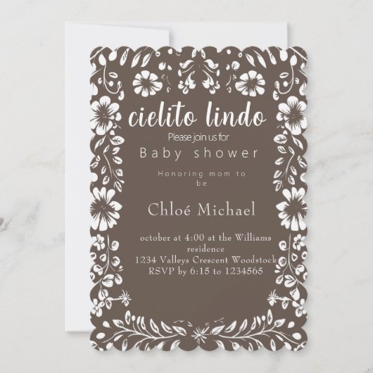 cielto lindo Papel picado baby shower Kaart (Voorkant)