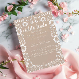 cielto lindo Papel picado baby shower Kaart