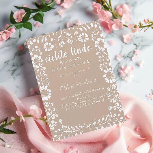 cielto lindo Papel picado baby shower Kaart