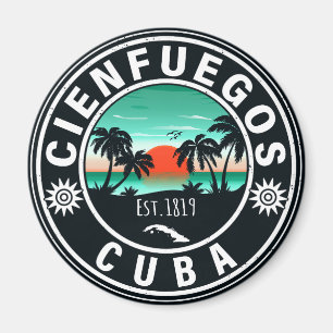 Cienfuegos Cuba Island Retro Sunset Souvenirs 60s Magneet