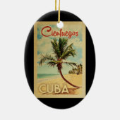 Cienfuegos Cuba Palm Tree Vintage Keramisch Ornament (Achterkant)