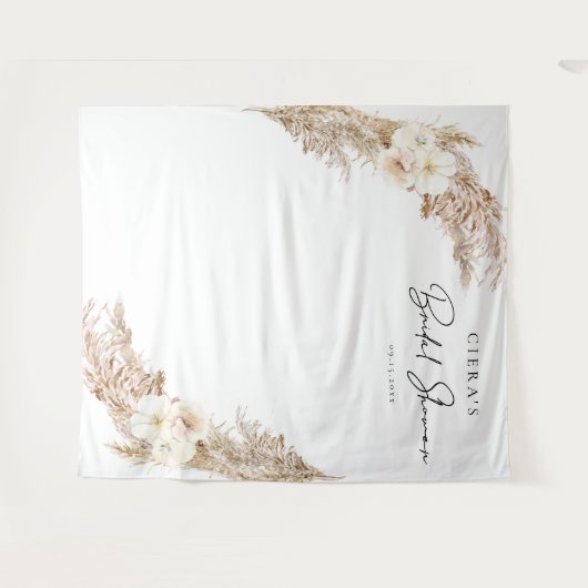 CIERA Boheemse Pampagras Bruiloft Feestje Wandkleed (Voorkant (horizontaal))
