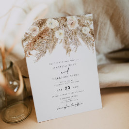 CIERA Bohemian Dry Pampas Wedding Invitation Kaart