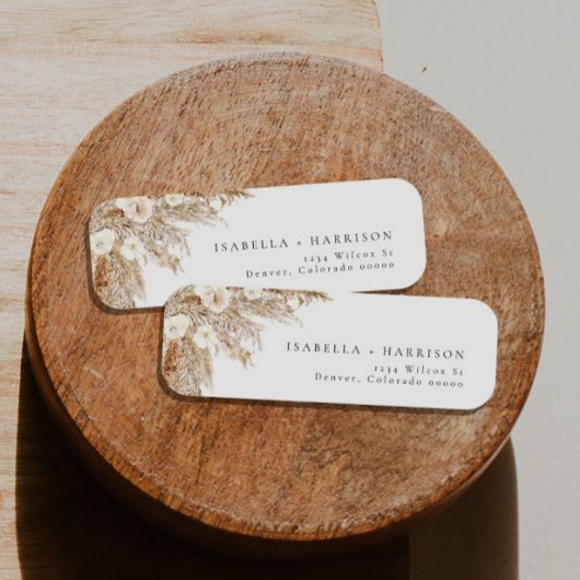 CIERA Bohemian Pampas Grass Return Address Etiket