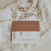 CIERA Bohemian Terracotta Minimalist Weddenschap Uitnodigingen Wikkel