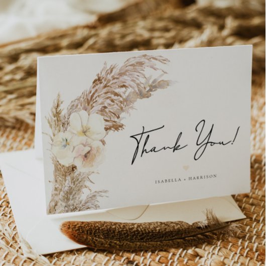 CIERA Boho Droge Pampagras Dankkaart Bedankkaart