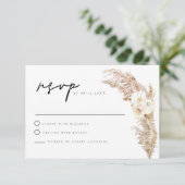 CIERA Boho Dry Pampas Grass RSVP-kaart Kaart (Staand voorkant)
