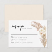 CIERA Boho Dry Pampas Grass RSVP-kaart Kaart (Voorkant / Achterkant)