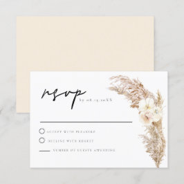 CIERA Boho Dry Pampas Grass RSVP-kaart Kaart