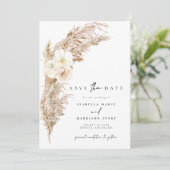 CIERA Boho Dry Pampas Grass Save the Date Kaart (Staand voorkant)