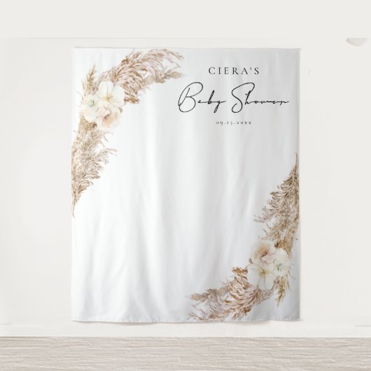 CIERA Boho Pampaspollen Baby Borrel Wandkleed (Voorkant)